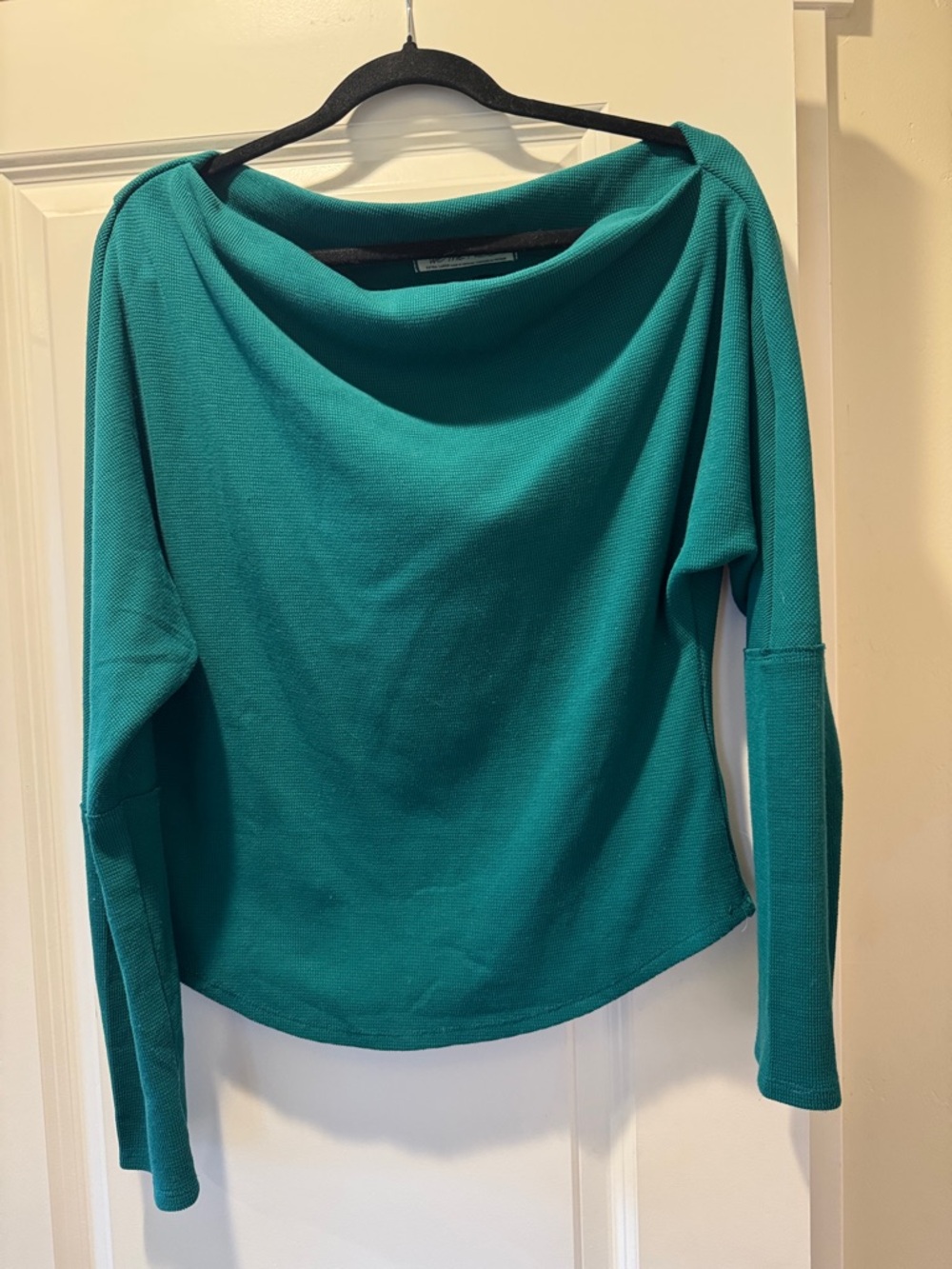 We The Free Green Long Sleeve Boatneck Top